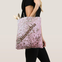 Tote Confetti no Bolsa personalizado cor-de-rosa