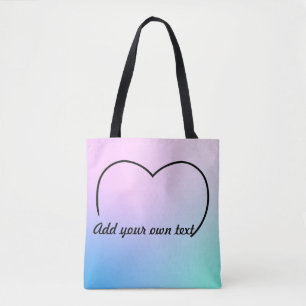 Tote Contorno do coração e bolsa de cor pastel