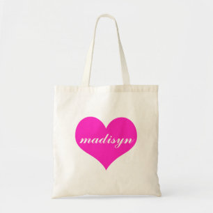 Tote Coração cor-de-rosa o bolsa personalizado do