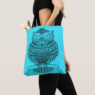 Tote Coruja (azul neon) - Bolsa