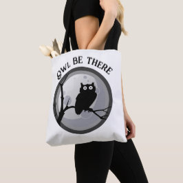 Tote Coruja está lá Bolsa de Black and White Owl