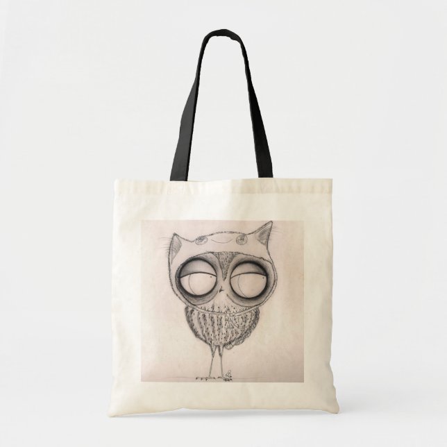 Tote Coruja no Gato-Chapéu - o bolsa (Frente)