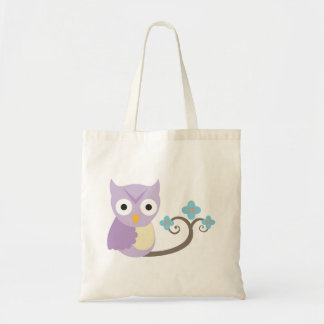 Tote Coruja roxa e o bolsa azul das meninas de flores