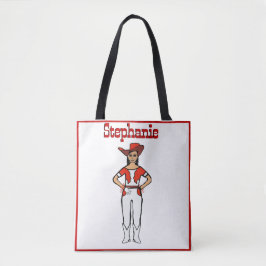 Tote Cowgirl Dancer Bolsa White Red Fringe B