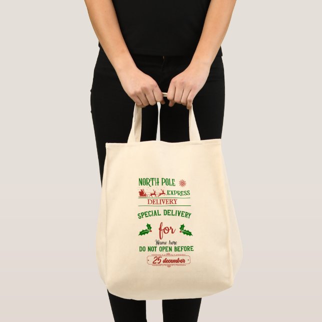 Tote Crie sua própria bolsa de Papais noeis de Natal re (Frente (produto))