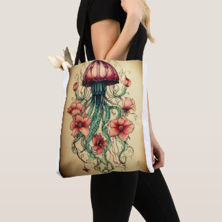 Tote "Crimson Sea Elegance: Bolsa de compra reutilizáve