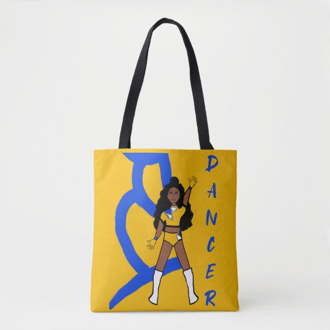 Tote Dançarino Dois Bolsa de Cor Amarelo e Azul (Frente)