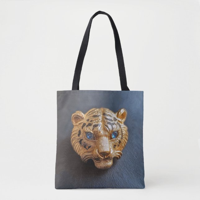 Tote de alfinete de chapéu de tigre (Frente)