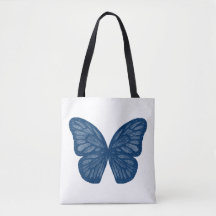 Tote de Ilustração das Asas da Borboleta Azul