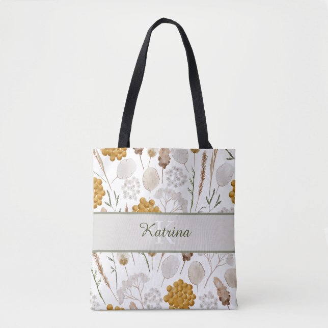 Tote de Mel com Monograma em Aquarela (Frente)
