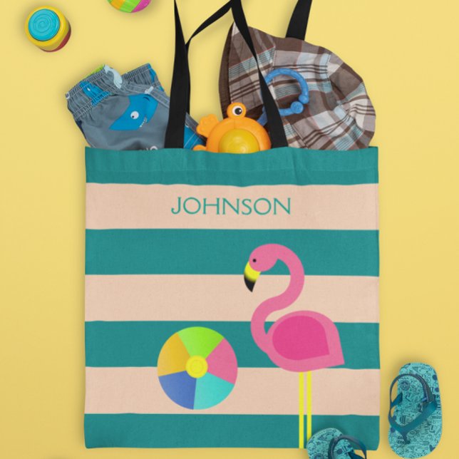 Tote Deco Flamingo Personalizado Bolsa de Praia (Criador carregado)