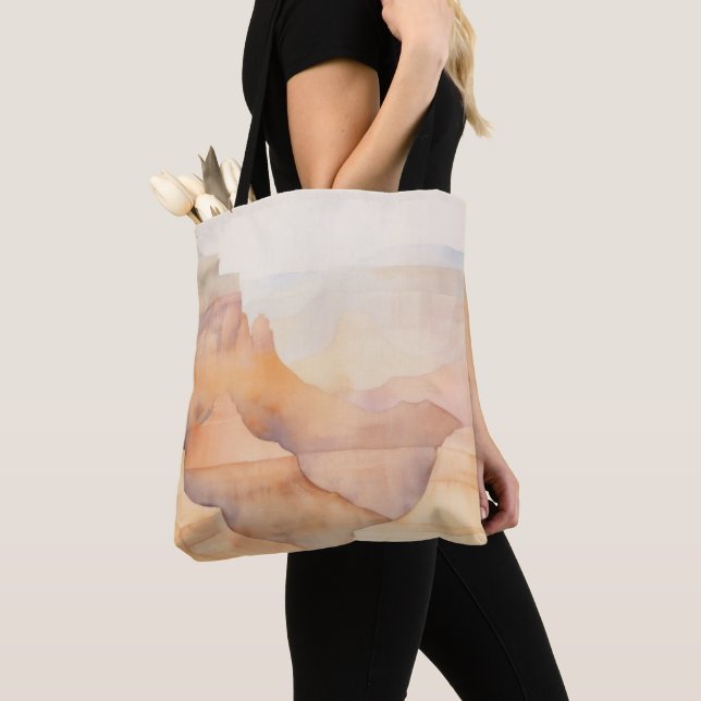 Tote Desert Canyon Watercolor Bolsa (Close Up)