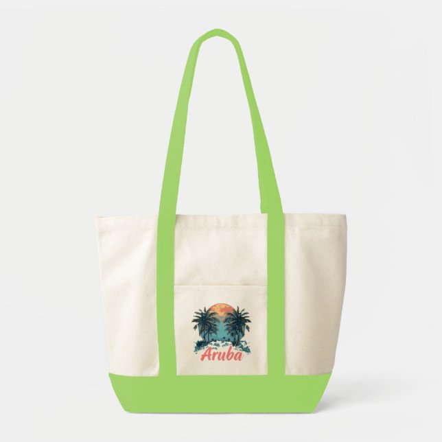 Tote Design da Ilha de Aruba (Versão 2) - Impulse Bolsa (Frente)