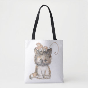 Tote design de gato e rato num Bolsa / Saco