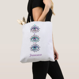 Tote Design espiritual místico sobre Bolsa branco