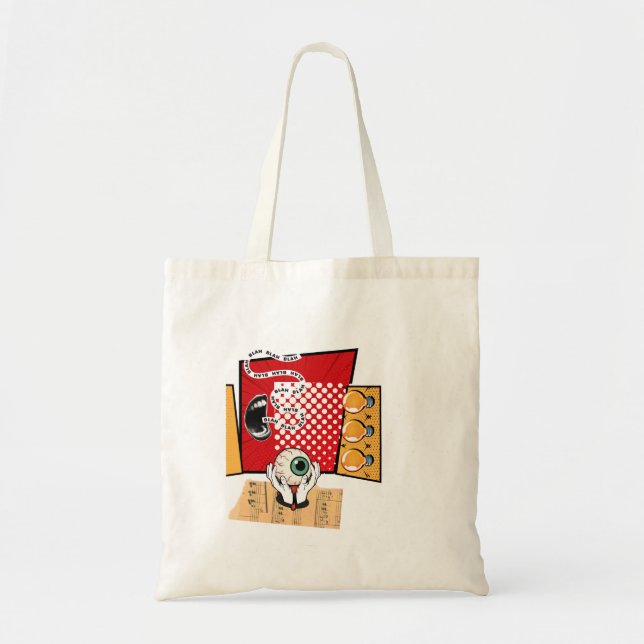 Tote design 'Manter conversando' em uma bolsa de compra (Frente)