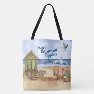 Tote Dia do Mar na praia Bolsa personalizada
