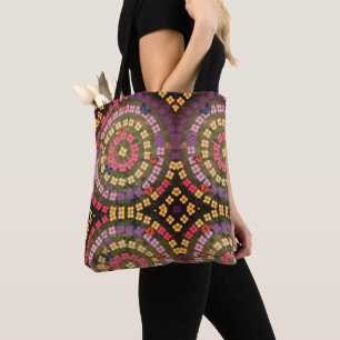 Tote do Ombro do Padrão Floral Redondo