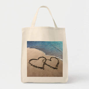 Tote Dois corações no bolsa da areia
