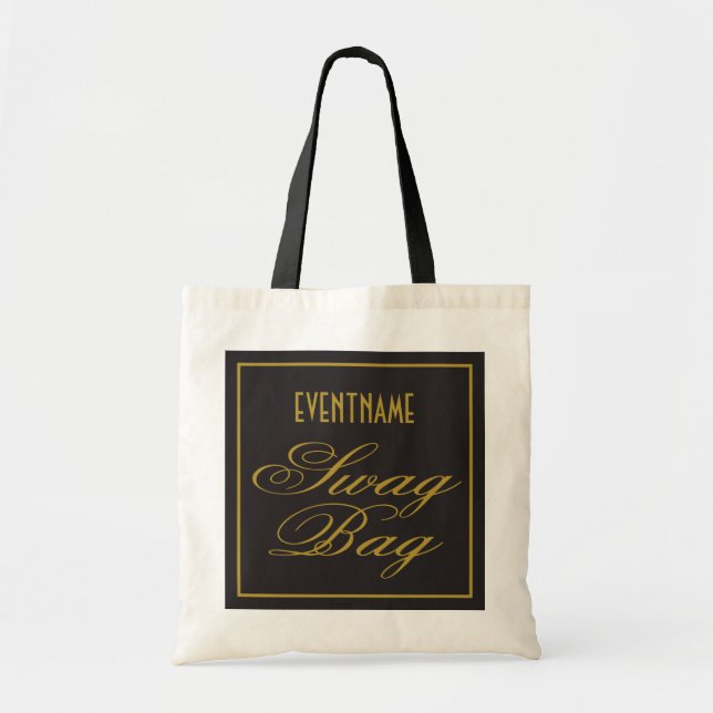 Tote Dourado e preto elegante em bolsa (Frente)