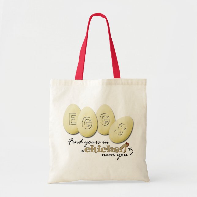 Tote Eggs o bolsa do slogan (Frente)