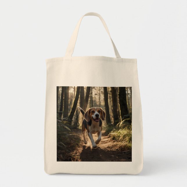 Tote Elegante Beagle Grocery Bolsa (Frente)