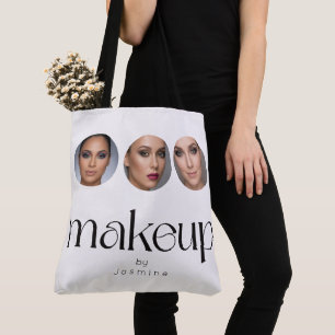 Tote Elegante Bolsa de Maquiador com 3 Fotos em Branco