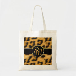 Tote Elegante Leopard Imprime Monograma Bolsa de Orçame