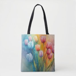 Tote Elegante Tulips aquarela Bolsa