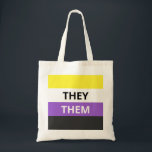 Tote Eles/eles o bolsa Não-Binário do orçamento da<br><div class="desc">A bandeira não-binária que caracteriza eles/eles pronomes:)</div>
