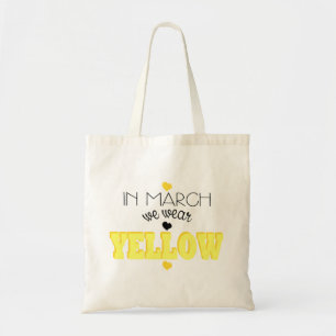 Tote Em março nós vestimos o bolsa amarelo da