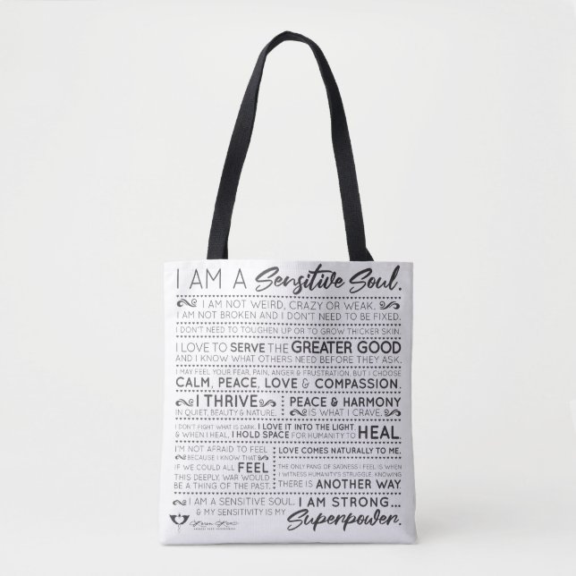 Tote Empoderamento Sensível de Alma Bolsa B/W (Frente)