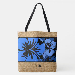 Tote Epic Hibiscus Hawaiian Floral Monograma Bolsa de p