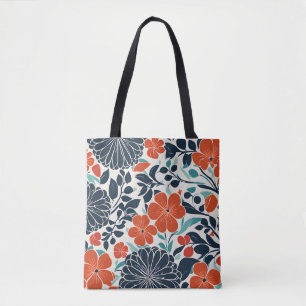 Tote Escarlet e Bolsa Floral Moderno Negro