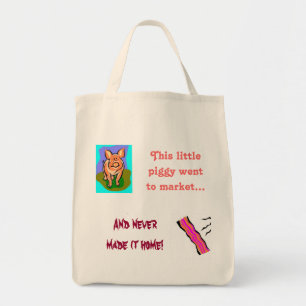 Tote Este pequeno humor de porco/bacon comprando bolsa