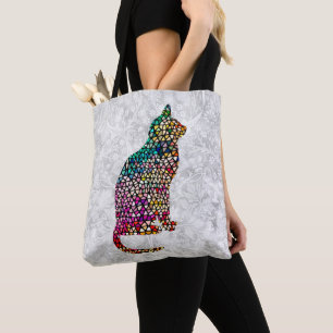 Tote Estilo de Vidro Mantido Cat Art Bag Bolsa