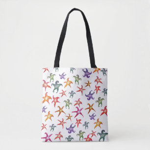 Tote Estrelas do mar coloridas, o bolsa da arte das