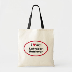 Tote Eu Amo Minha Bolsa de Lona com Coração de Labrador