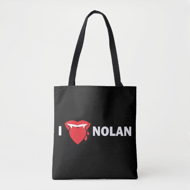 Tote Eu amo o bolsa de Nolan (escuro) (Frente)
