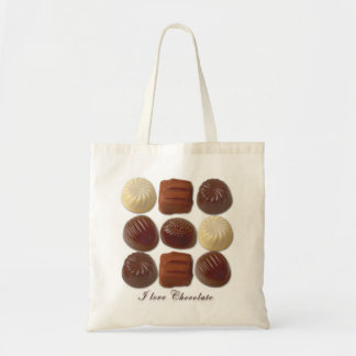 Tote Eu amo o bolsa do chocolate