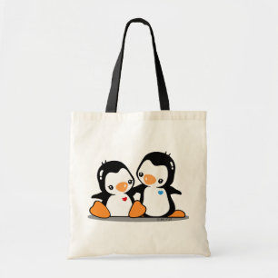 Tote Eu amo o bolsa do orçamento dos pinguins