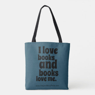 Tote Eu amo o bolsa dos livros (a cerceta escura)