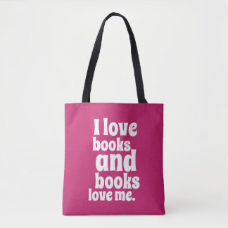 Tote Eu amo o bolsa dos livros (o pavão cor-de-rosa)