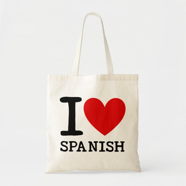 Tote Eu amo o bolsa espanhol do professor (Frente)