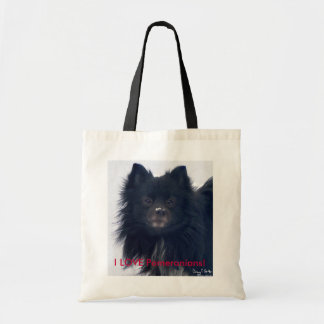 Tote "EU AMO Pomeranians!" O bolsa do retrato da