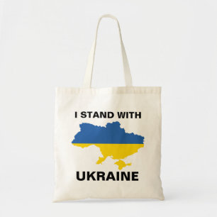 Tote Eu fico com a Ucrânia Flag e Map Bolsa B