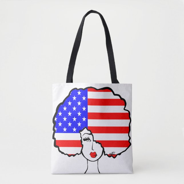 Tote "Eu sou o bolsa das canvas de América" (Frente)