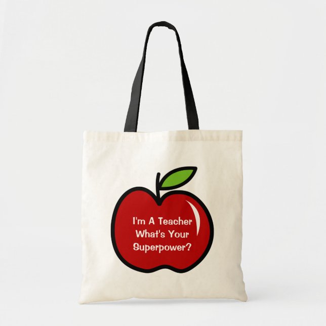 Tote Eu sou uma professora qual é sua bolsa de superpod (Frente)