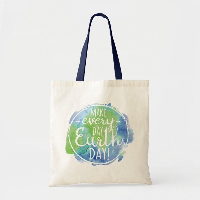 Tote Faça o bolsa diário do Dia da Terra (Frente)