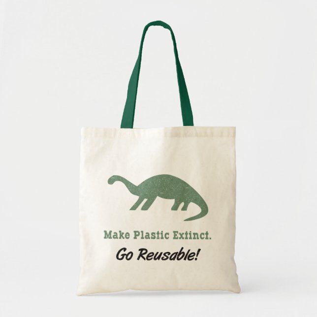Tote Faça o Plástico Extinto Bolsa de Compras Reutilizá (Frente)